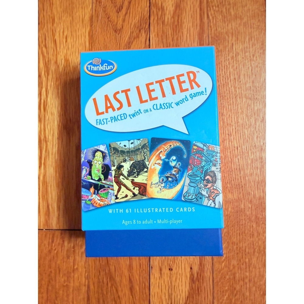 ThinkFun Last Letter Card Game Fast-Paced Word Game 61 Illustrated Cards Ages 8+